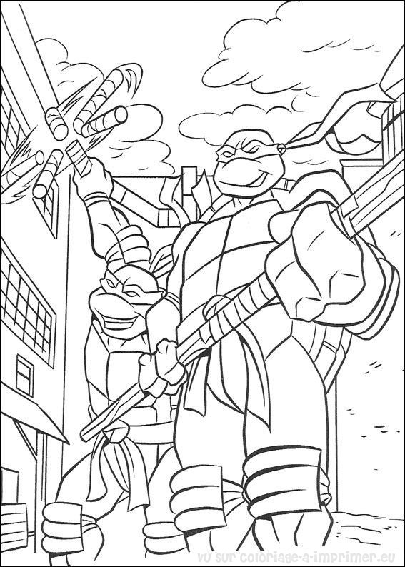 Dessin à colorier: Tortues Ninja (Super-héros) #75607 - Coloriages à Imprimer Gratuits