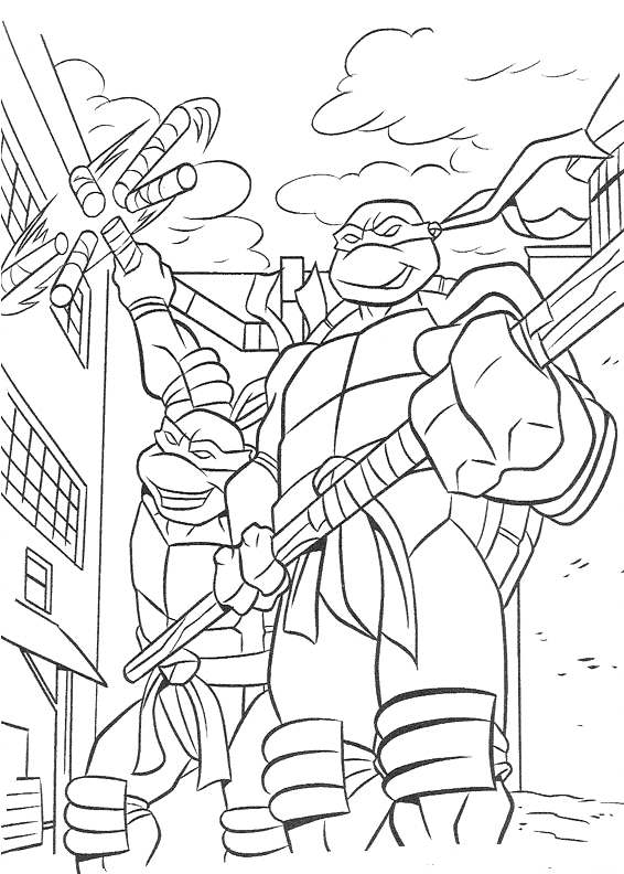 Dessin à colorier: Tortues Ninja (Super-héros) #75609 - Coloriages à Imprimer Gratuits