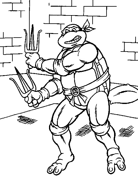 Dessin à colorier: Tortues Ninja (Super-héros) #75617 - Coloriages à Imprimer Gratuits