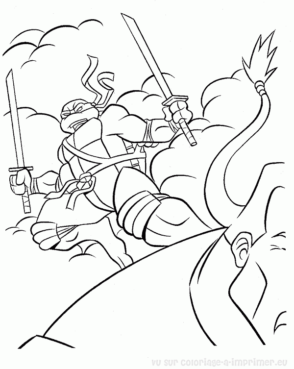 Dessin à colorier: Tortues Ninja (Super-héros) #75625 - Coloriages à Imprimer Gratuits