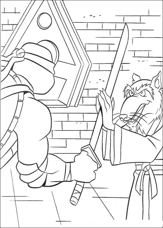 Dessin à colorier: Tortues Ninja (Super-héros) #75626 - Coloriages à Imprimer Gratuits