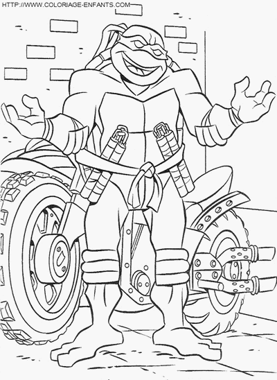 Dessin à colorier: Tortues Ninja (Super-héros) #75638 - Coloriages à Imprimer Gratuits