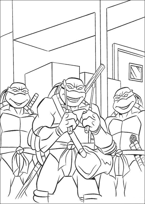 Dessin à colorier: Tortues Ninja (Super-héros) #75642 - Coloriages à Imprimer Gratuits