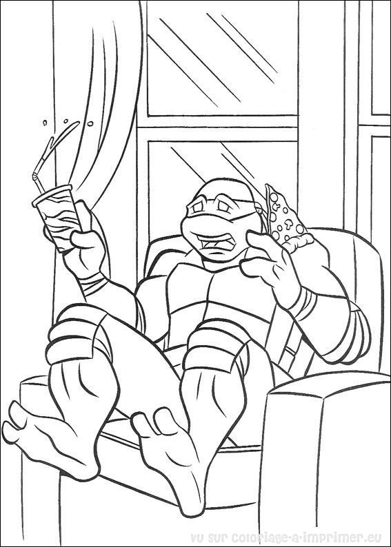 Dessin à colorier: Tortues Ninja (Super-héros) #75655 - Coloriages à Imprimer Gratuits