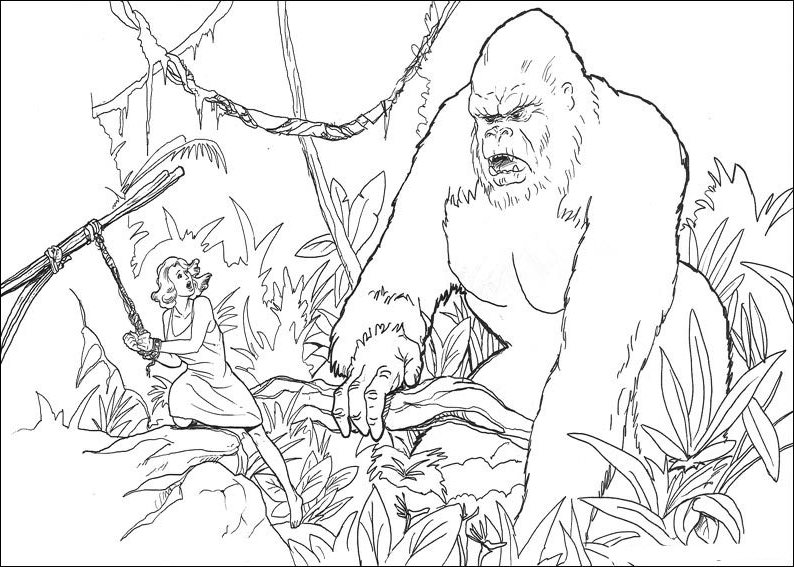 Dessin à colorier: King Kong (Super-vilains) #79138 - Coloriages à Imprimer Gratuits
