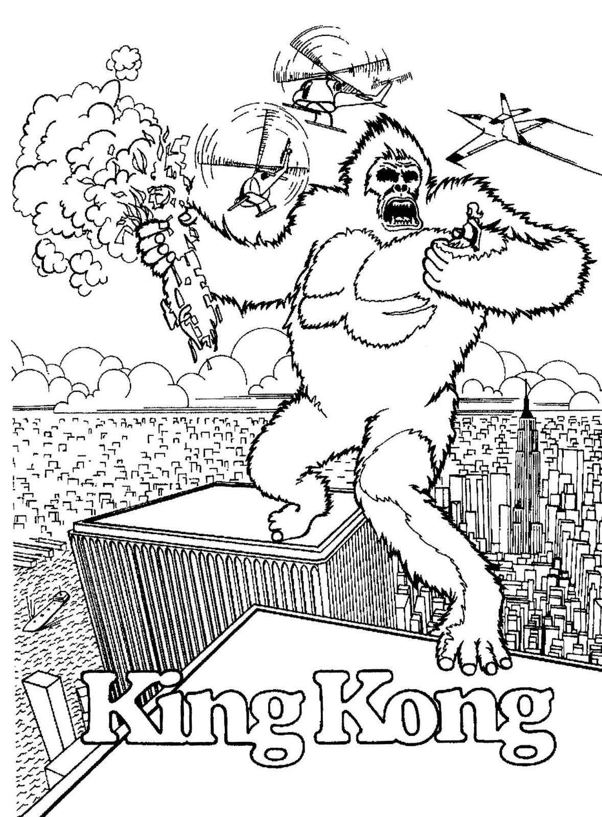 Dessins King Kong (Super-vilains) à colorier – Coloriages à imprimer