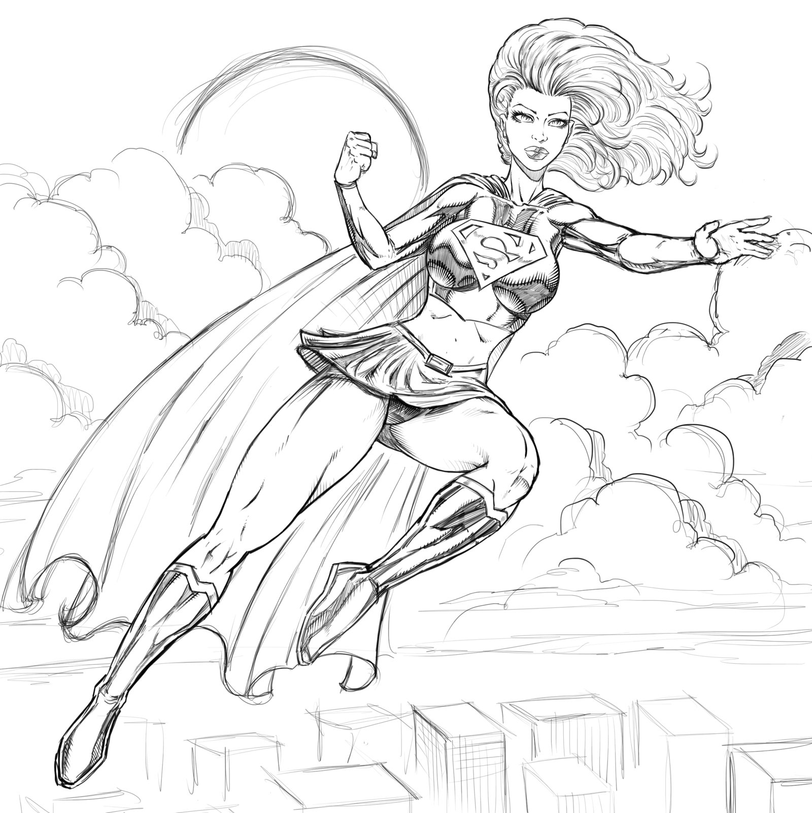 Dessin Supergirl 83938 Super Héros à Colorier Coloriages à Imprimer 6881