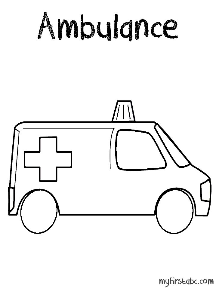 Dessin à colorier: Ambulance (Transport) #136761 - Coloriages à Imprimer Gratuits