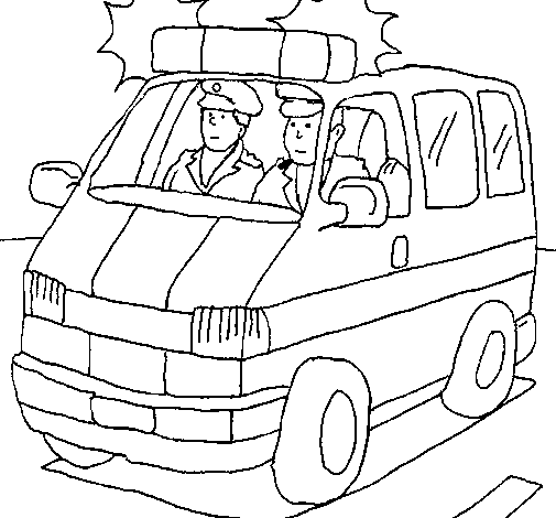 Dessin à colorier: Ambulance (Transport) #136764 - Coloriages à Imprimer Gratuits