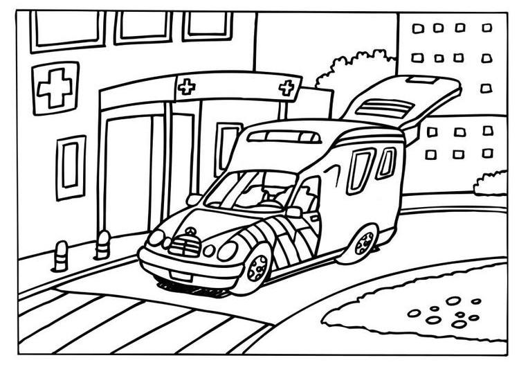 Dessin à colorier: Ambulance (Transport) #136769 - Coloriages à Imprimer Gratuits
