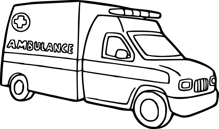 Dessin à colorier: Ambulance (Transport) #136775 - Coloriages à Imprimer Gratuits