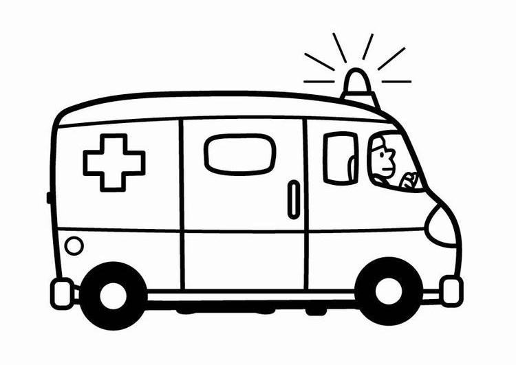 Dessin à colorier: Ambulance (Transport) #136800 - Coloriages à Imprimer Gratuits