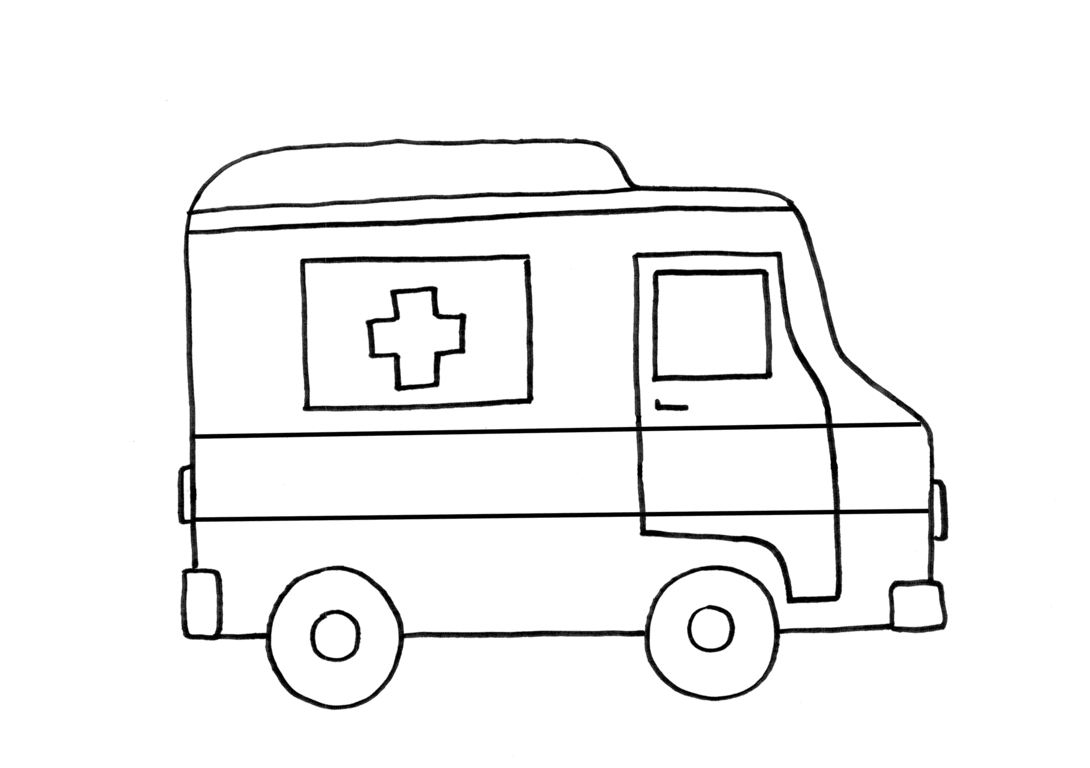 Dessin à colorier: Ambulance (Transport) #136833 - Coloriages à Imprimer Gratuits