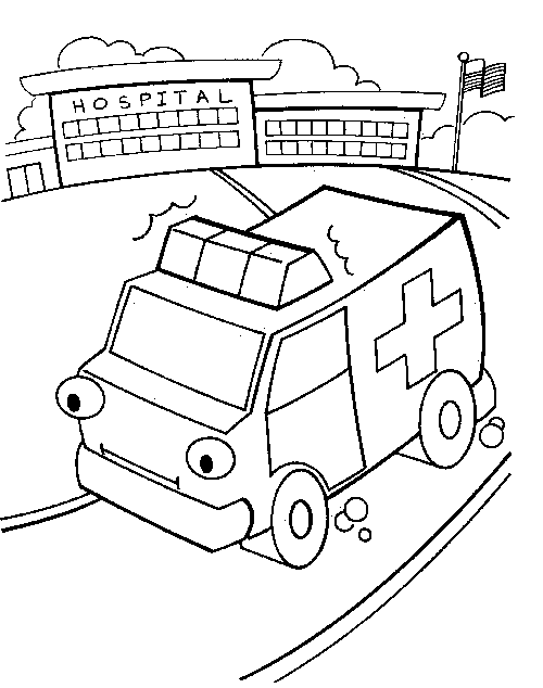 Dessin à colorier: Ambulance (Transport) #136836 - Coloriages à Imprimer Gratuits