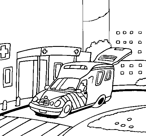 Dessin à colorier: Ambulance (Transport) #136837 - Coloriages à Imprimer Gratuits