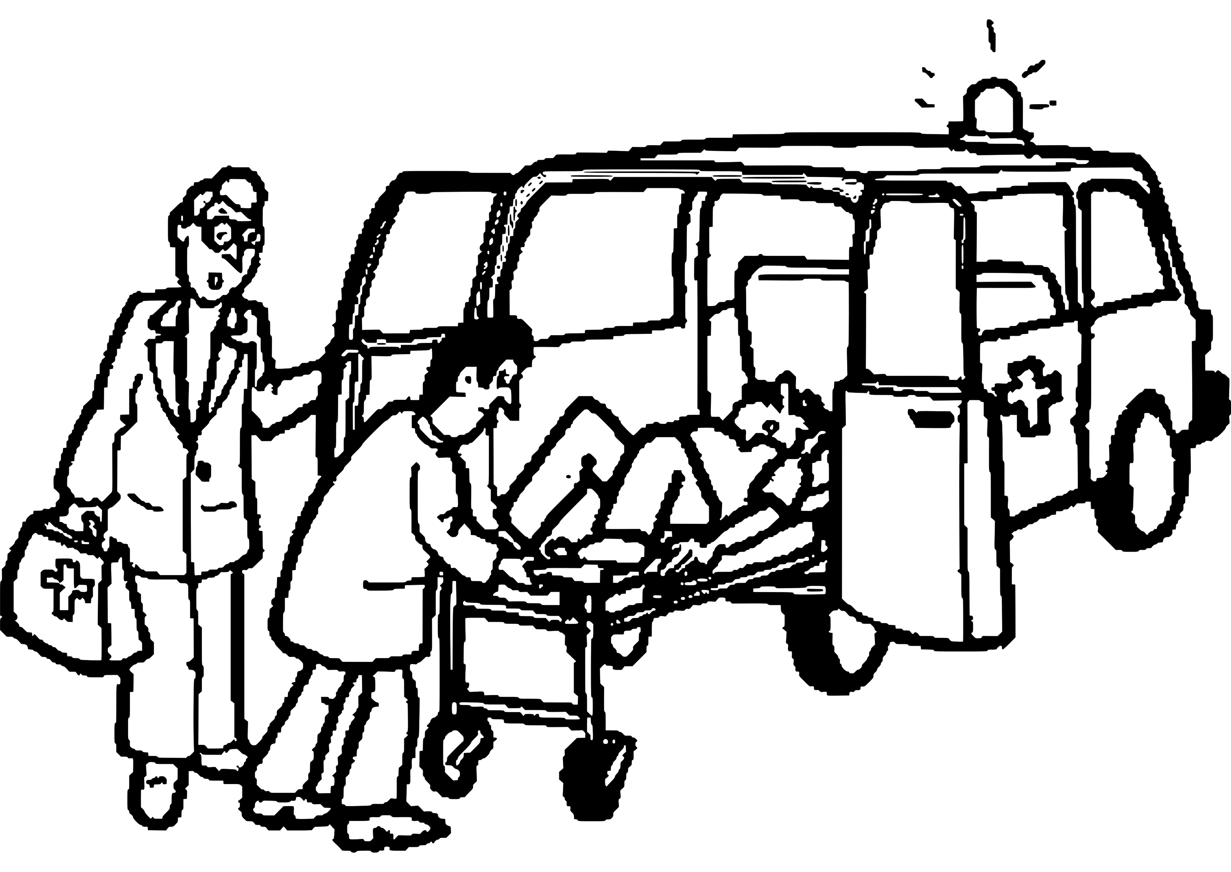 Dessin à colorier: Ambulance (Transport) #136856 - Coloriages à Imprimer Gratuits