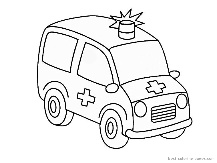 Dessin à colorier: Ambulance (Transport) #136860 - Coloriages à Imprimer Gratuits