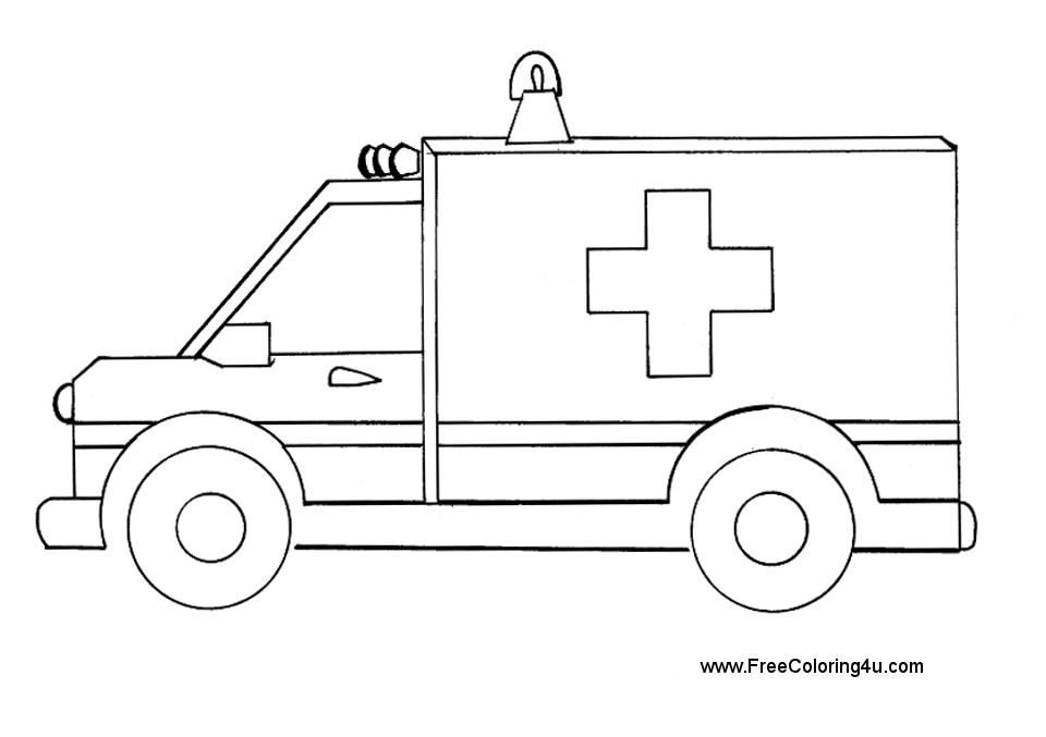 Dessin à colorier: Ambulance (Transport) #136874 - Coloriages à Imprimer Gratuits