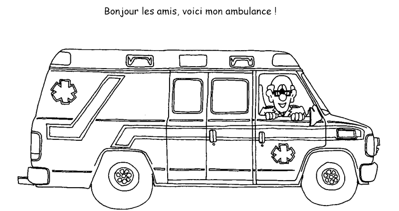 Dessin à colorier: Ambulance (Transport) #136937 - Coloriages à Imprimer Gratuits