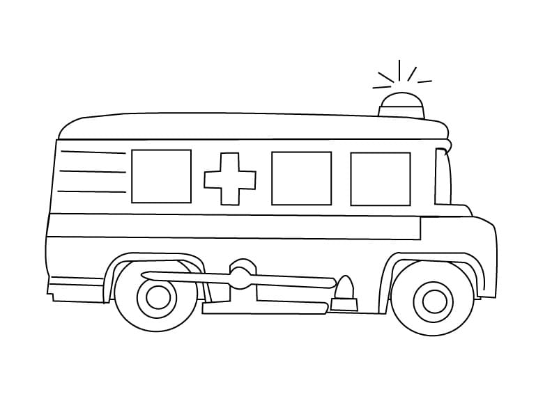 Coloriage gratuit Ambulance #184117 de la collection Transport à imprimer