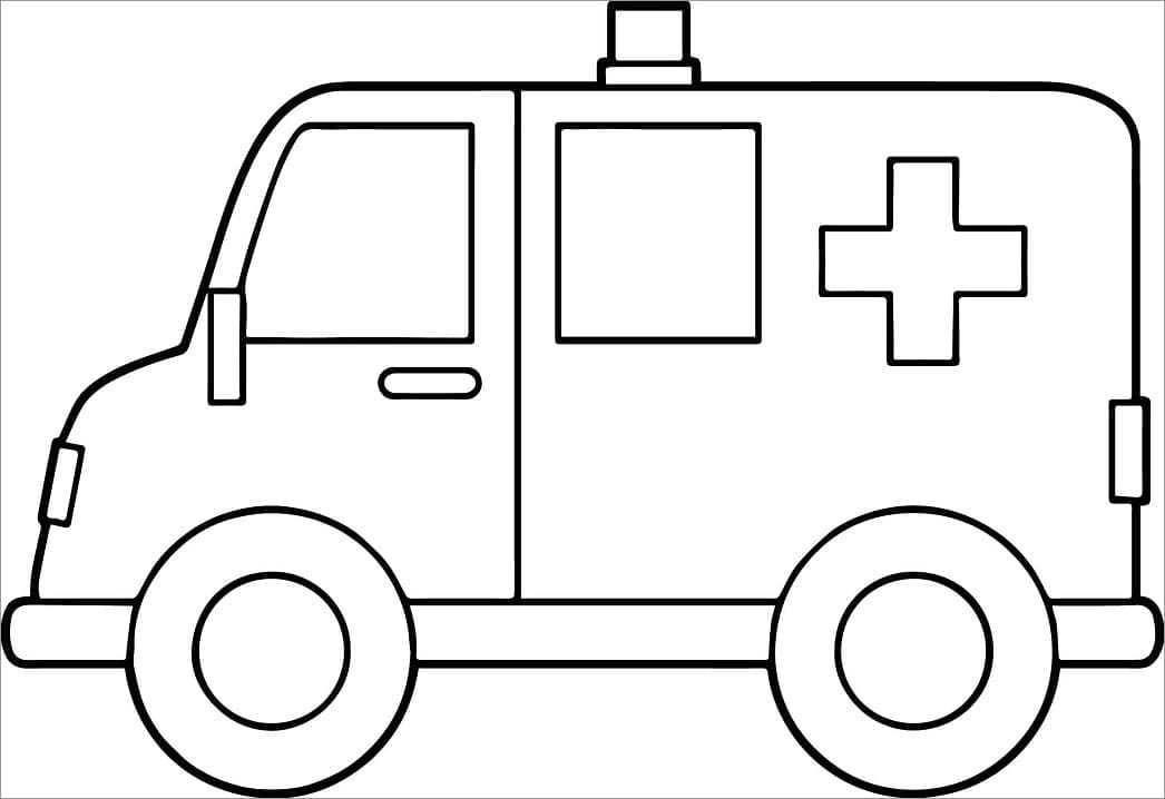 Coloriage gratuit Ambulance #184128 de la collection Transport à imprimer