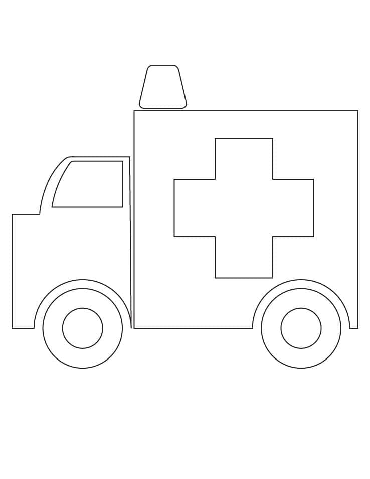Coloriage gratuit Ambulance #184137 de la collection Transport à imprimer