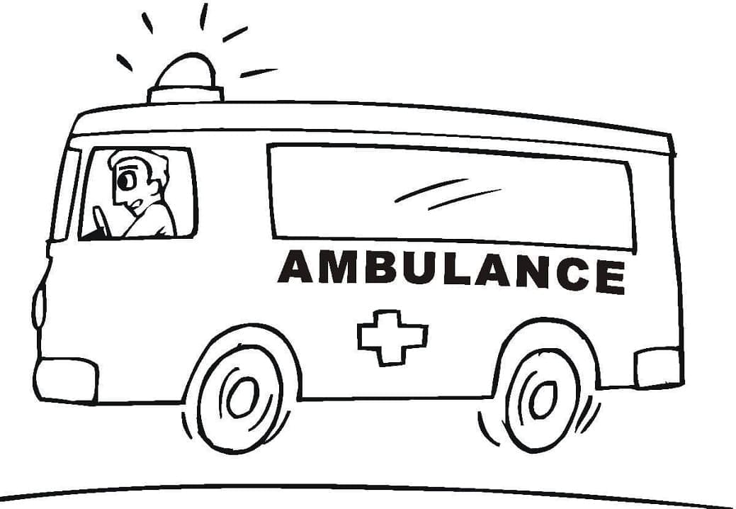 Coloriage gratuit Ambulance #184146 de la collection Transport à imprimer