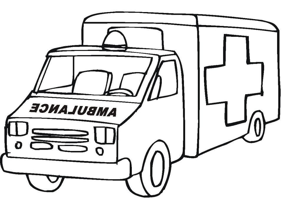 Coloriage gratuit Ambulance #184147 de la collection Transport à imprimer