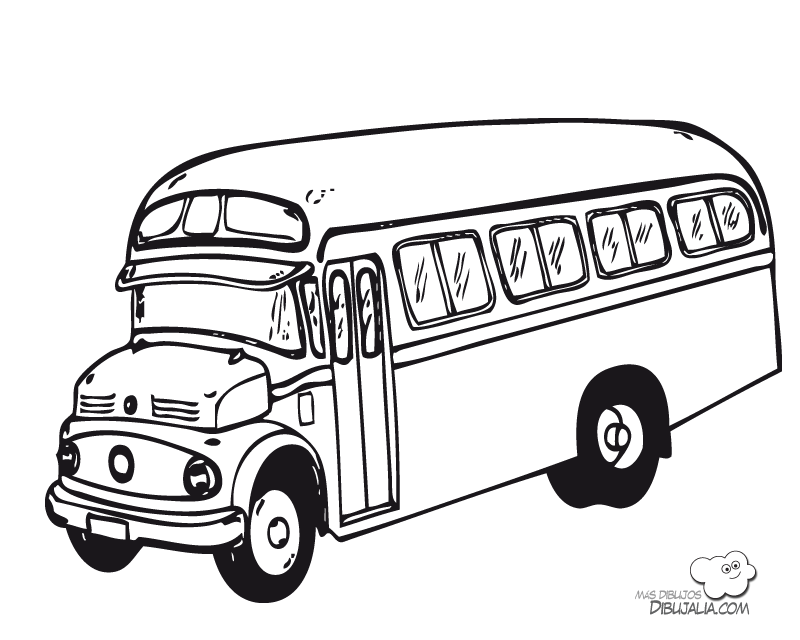 Dessin à colorier: Autobus / Autocar (Transport) #135297 - Coloriages à Imprimer Gratuits