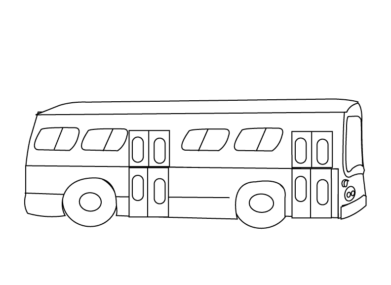 Dessin à colorier: Autobus / Autocar (Transport) #135301 - Coloriages à Imprimer Gratuits