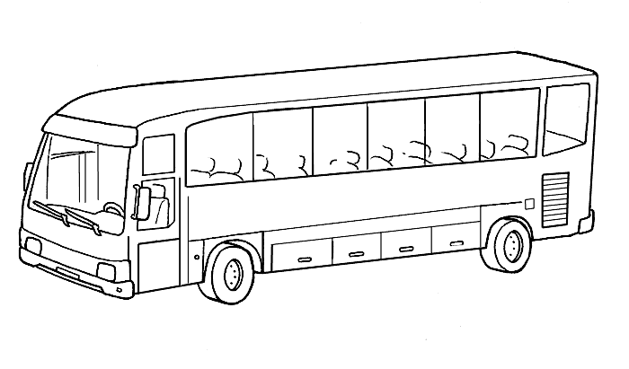 Dessin à colorier: Autobus / Autocar (Transport) #135314 - Coloriages à Imprimer Gratuits