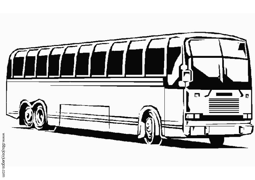 Dessin à colorier: Autobus / Autocar (Transport) #135343 - Coloriages à Imprimer Gratuits