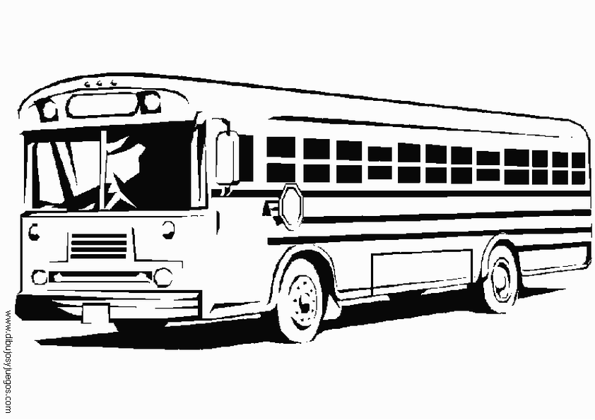 Dessin à colorier: Autobus / Autocar (Transport) #135375 - Coloriages à Imprimer Gratuits