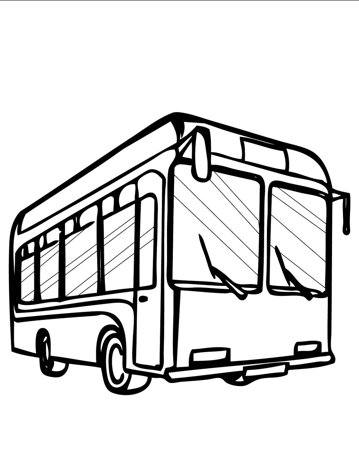 Dessin à colorier: Autobus / Autocar (Transport) #135384 - Coloriages à Imprimer Gratuits