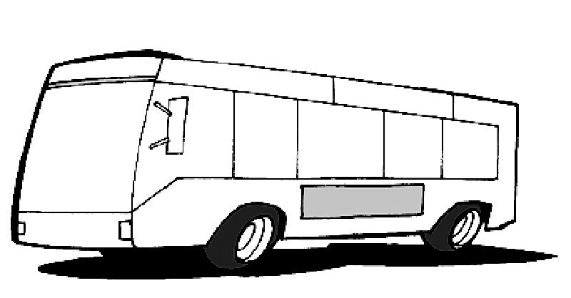 Dessin à colorier: Autobus / Autocar (Transport) #135438 - Coloriages à Imprimer Gratuits