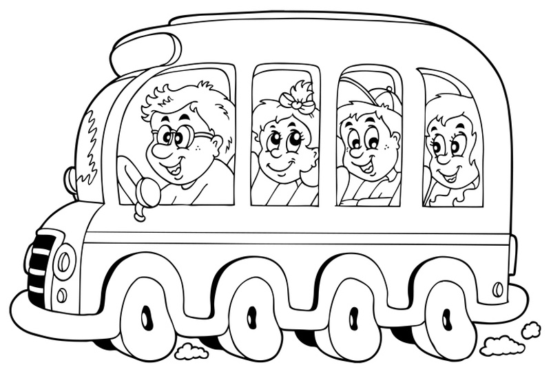 Dessin à colorier: Autobus / Autocar (Transport) #135521 - Coloriages à Imprimer Gratuits