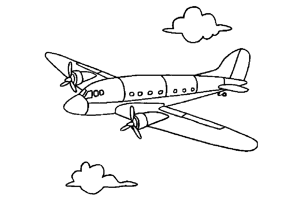 Dessin à colorier: Avion (Transport) #134780 - Coloriages à Imprimer Gratuits