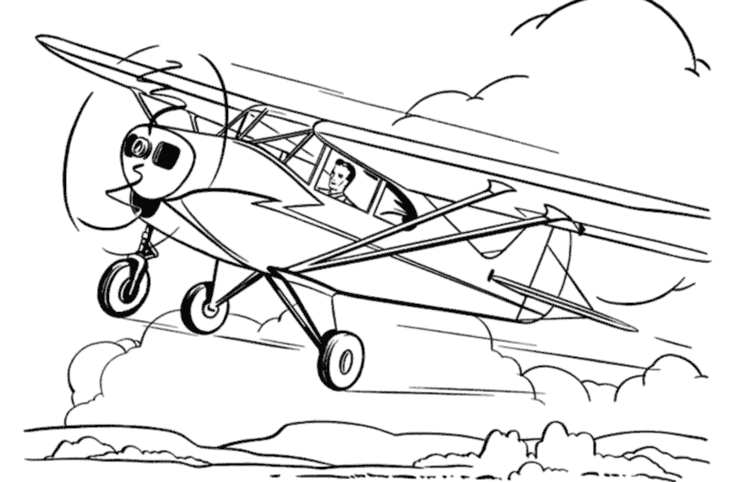 Dessin à colorier: Avion (Transport) #134864 - Coloriages à Imprimer Gratuits