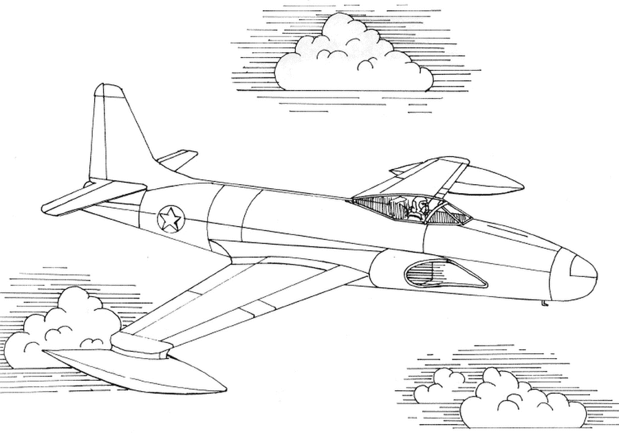 Dessin à colorier: Avion (Transport) #134869 - Coloriages à Imprimer Gratuits