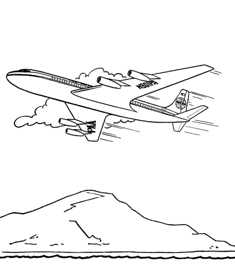 Dessin à colorier: Avion (Transport) #134890 - Coloriages à Imprimer Gratuits