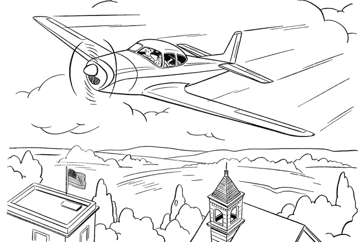 Dessin à colorier: Avion (Transport) #134897 - Coloriages à Imprimer Gratuits