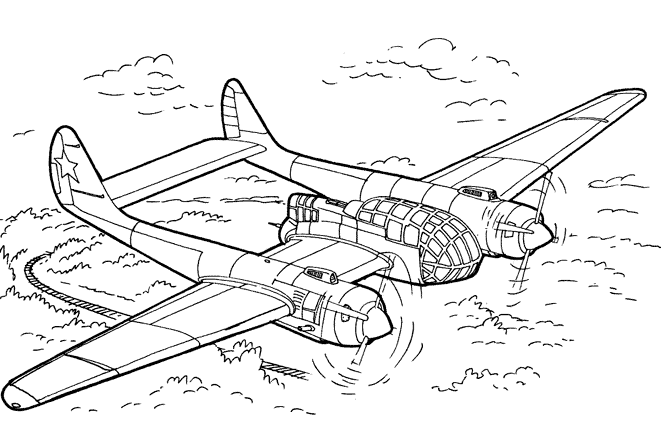 Dessin à colorier: Avion (Transport) #134900 - Coloriages à Imprimer Gratuits