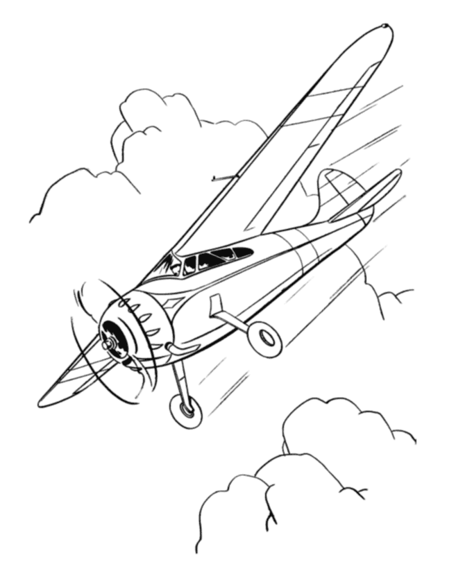 Dessin à colorier: Avion (Transport) #135021 - Coloriages à Imprimer Gratuits