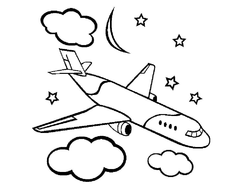 Dessin Avion #183597 à colorier de la série Transport, gratuit à télécharger et imprimer