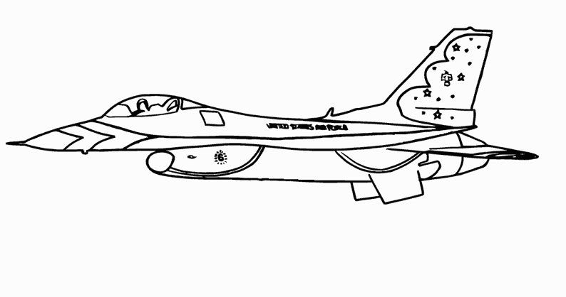 Dessin à colorier: Avion militaires (Transport) #141052 - Coloriages à Imprimer Gratuits