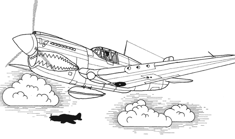 Dessin à colorier: Avion militaires (Transport) #141054 - Coloriages à Imprimer Gratuits