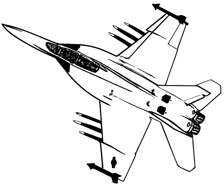 Dessin à colorier: Avion militaires (Transport) #141056 - Coloriages à Imprimer Gratuits