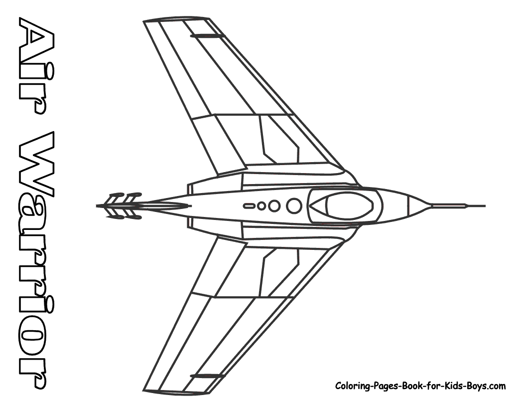 Dessin à colorier: Avion militaires (Transport) #141060 - Coloriages à Imprimer Gratuits