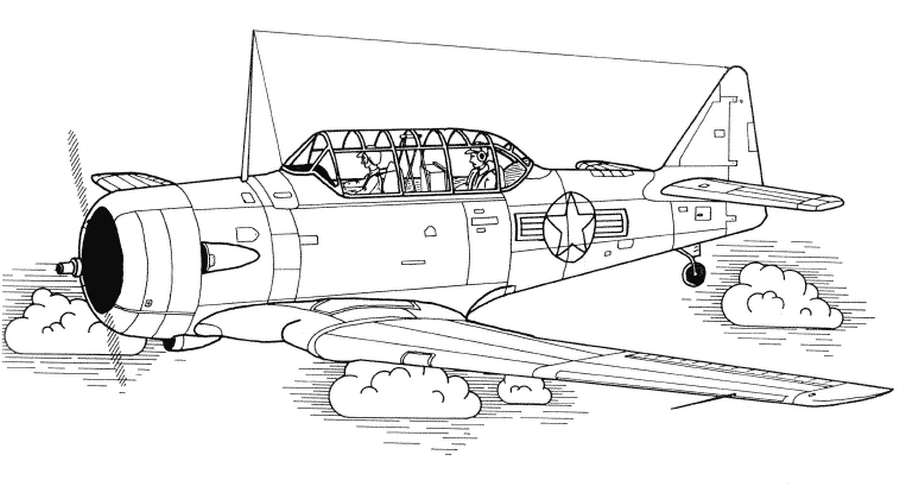 Dessin à colorier: Avion militaires (Transport) #141090 - Coloriages à Imprimer Gratuits