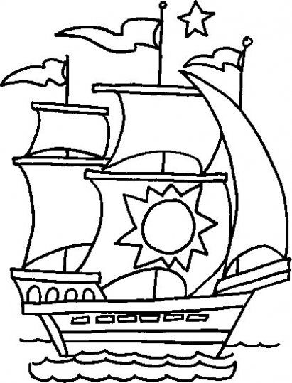 Dessin à colorier: Bateau / Navire (Transport) #137460 - Coloriages à Imprimer Gratuits